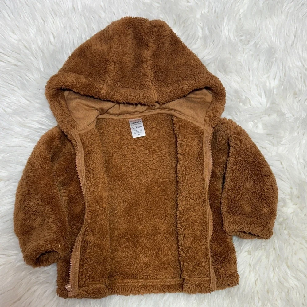 Carter’s Chestnut Brown Plush Hooded Jacket 9-12 M